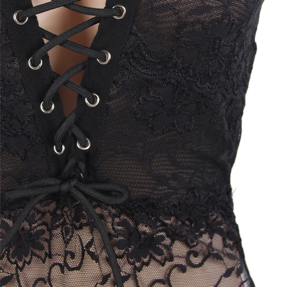 BLACK LACE UP TEDDY! SEXY!! - Picture 6 of 6