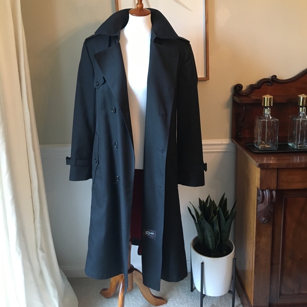 Authentic CHRISTIAN DIOR Black Trench Coat MEDIUM