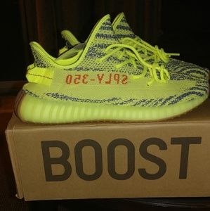 Adidas Yeezy 350 Boost v2 Semi Frozen Yellow Sz 10