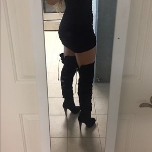 Black Thigh-High Steve Madden Boots - Size 8.5