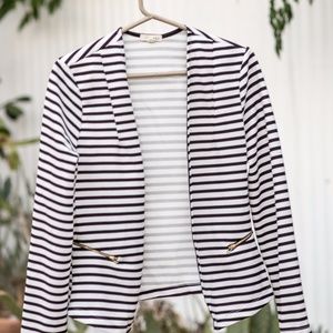 Black and white striped cardigan