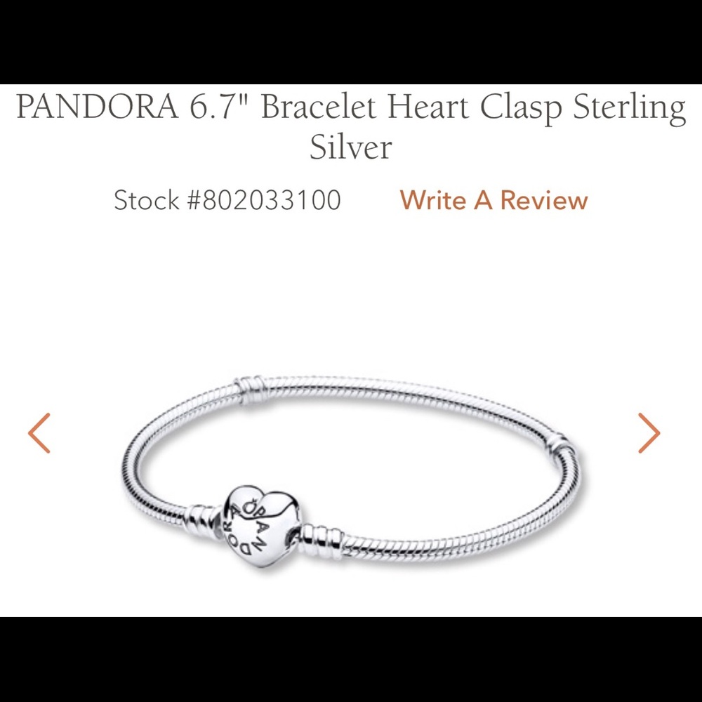 Pandora Bracelet Heart Clasp Sterling Silver
