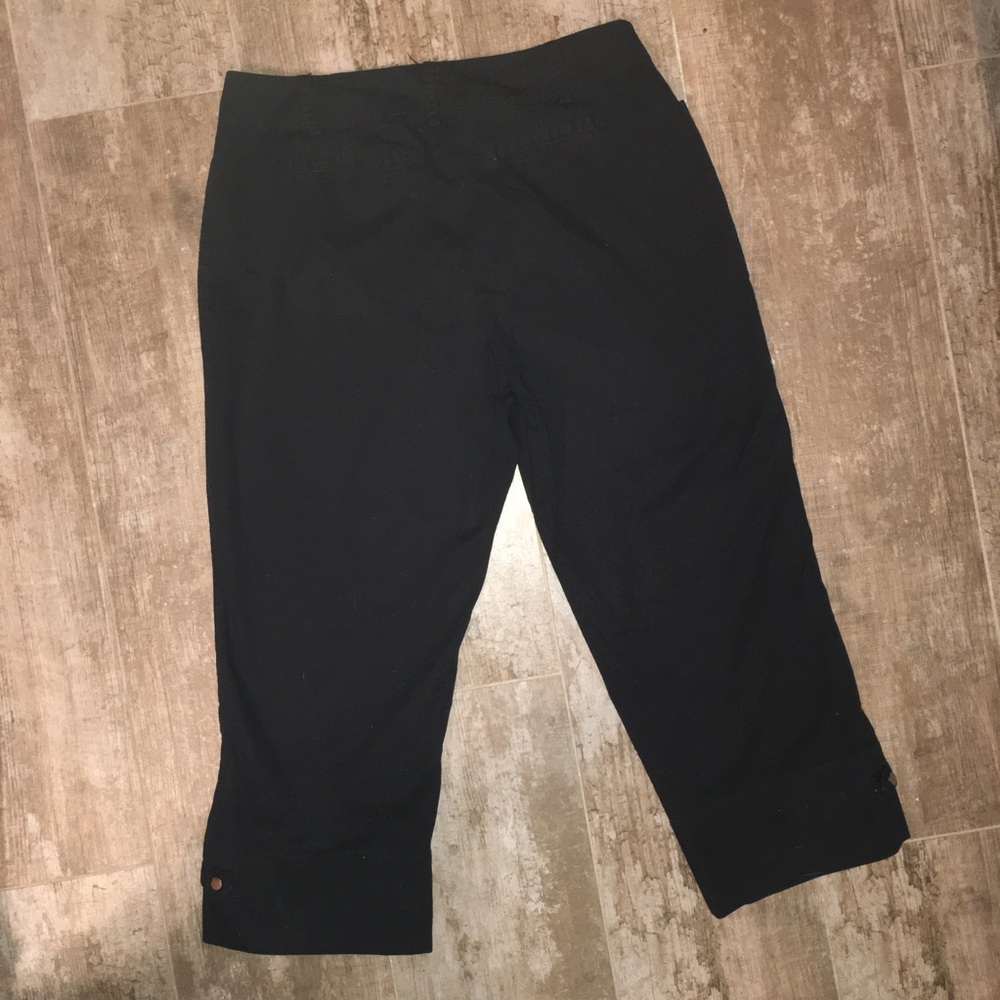 Ruby Rd. Black Capri Pants Buckle Cuff Size 8 - image 3