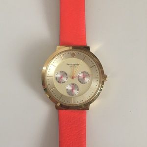 Kate Spade Live Colorfully Orange Leather Watch