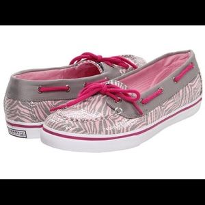 Pink Sparkly Zebra Sperrys
