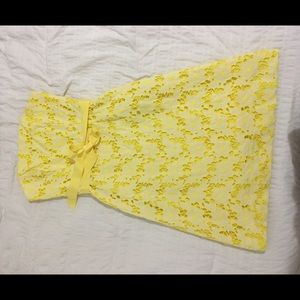 Lilly Pulitzer yellow strapless eyelet dress
