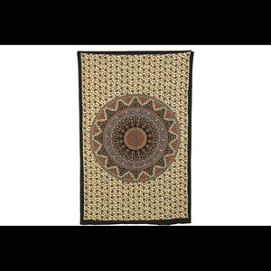 Twin Mustard Mandala Tapestry Bohemian Dorm Decor