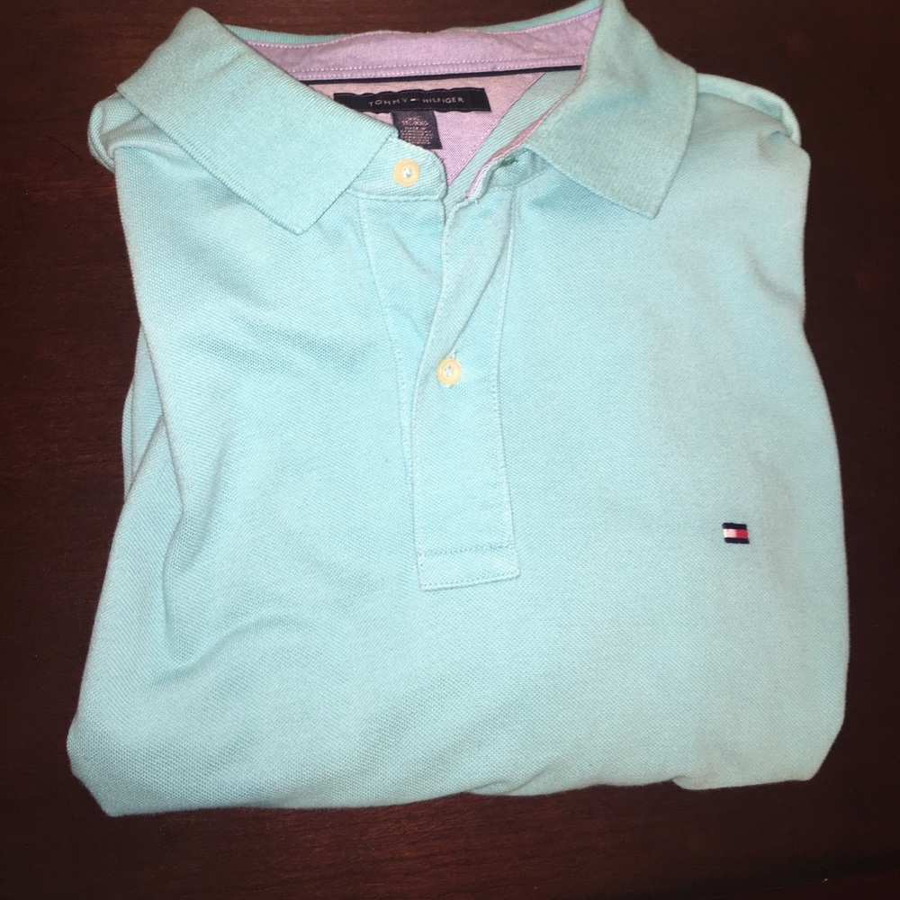 Tommy Hilfiger size 2 XL teal polo shirt