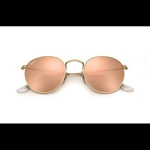 Authentic Round Rose Gold Ray Bans