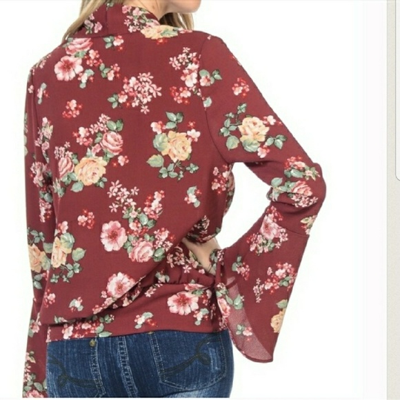 Surplice bell sleeve top - Picture 2 of 2