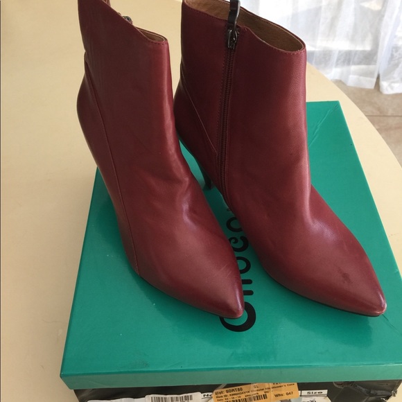 New Chocolate Blu Cece Burgundy Leather Ankle Boot - Picture 4 of 8