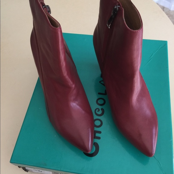 New Chocolate Blu Cece Burgundy Leather Ankle Boot - Picture 8 of 8