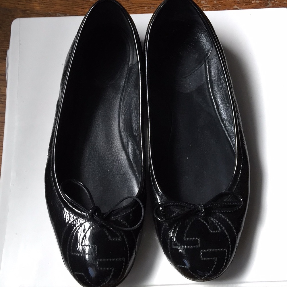 Gucci Women’s Black Patent Leather Ballet Flats