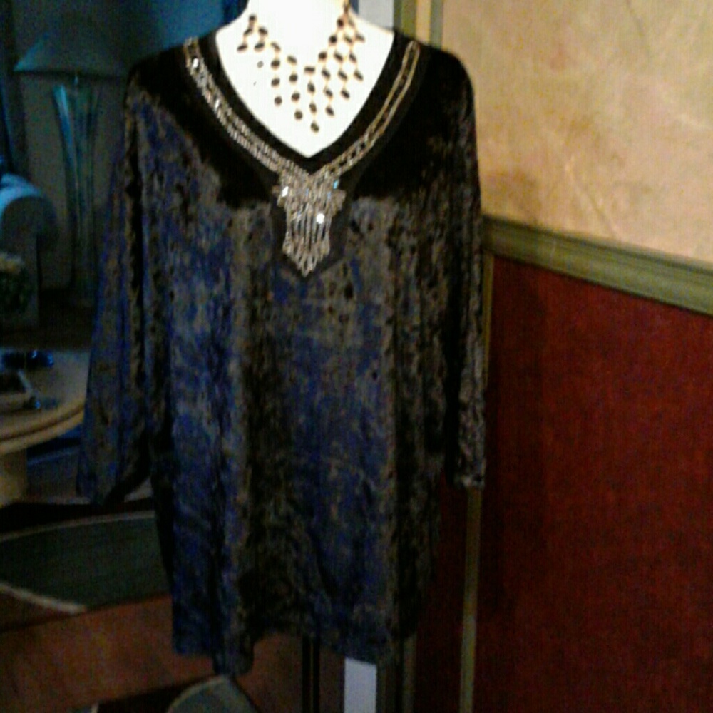 Black and silver blouse