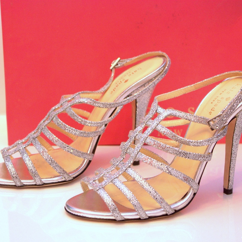 Kate Spade Caryl Silver Metallic Shoes - 8