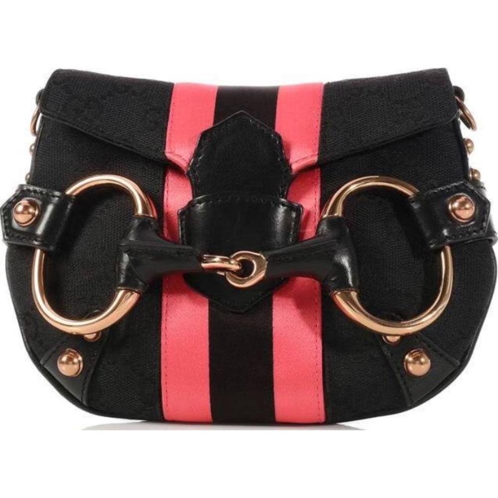 Gucci Pink Canvas Horsebit Bag