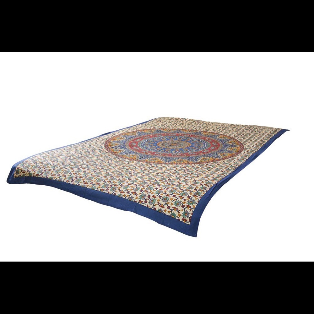 Twin Blue Mandala Tapestry Bohemian Dorm Decor