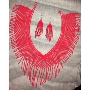 Beaded Necklace And Earrings