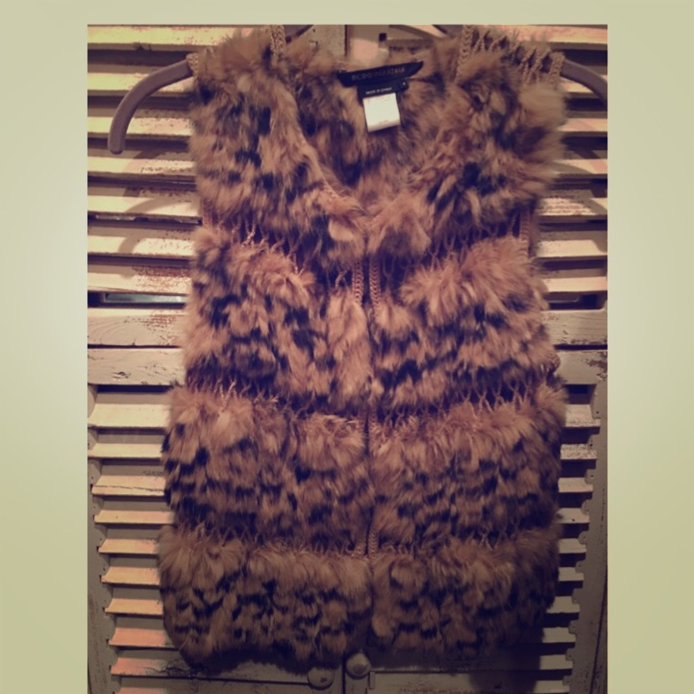 BCBG RABBIT FUR VEST