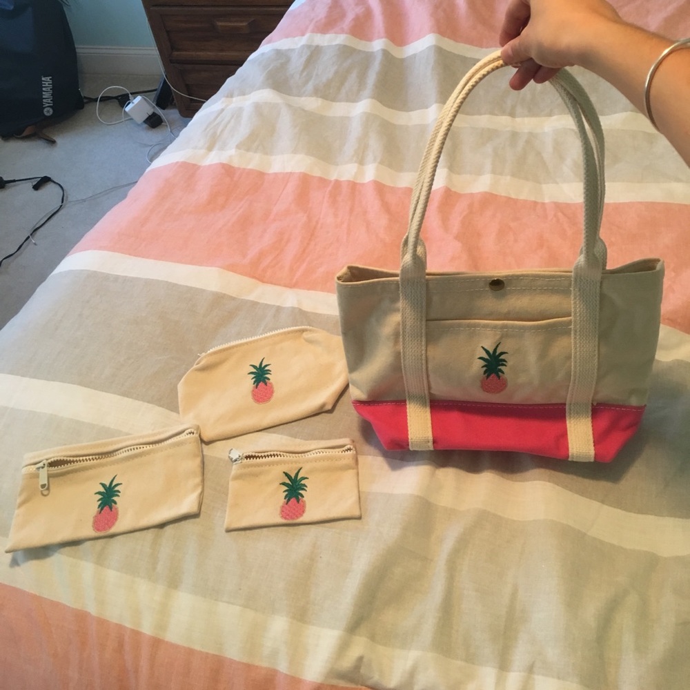 Port Canvas tote bag with matching small bags