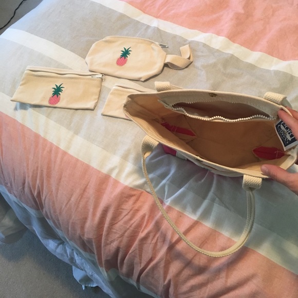 Port Canvas tote bag with matching small bags - Picture 3 of 7