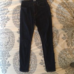 Dark high-waisted skinny jeans