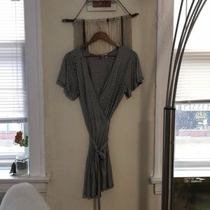 Striped wrap dress