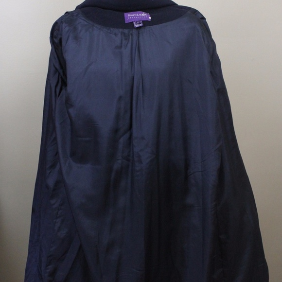 RALPH LAUREN PURPLE LABEL NAVY CASHMERE WRAP COAT - Picture 8 of 8