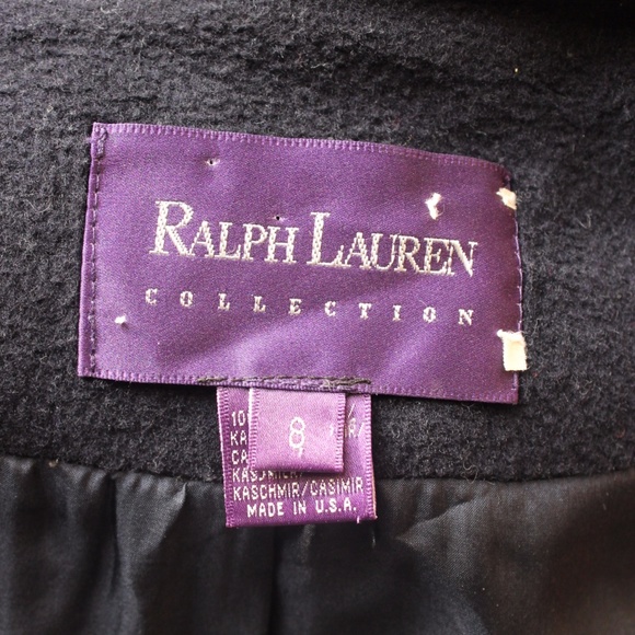 RALPH LAUREN PURPLE LABEL NAVY CASHMERE WRAP COAT - Picture 7 of 8