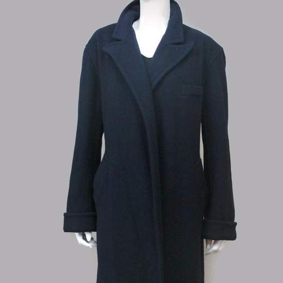 RALPH LAUREN PURPLE LABEL NAVY CASHMERE WRAP COAT - Picture 3 of 8