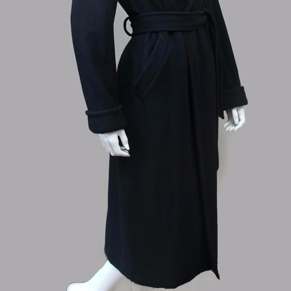 RALPH LAUREN PURPLE LABEL NAVY CASHMERE WRAP COAT - Picture 5 of 8