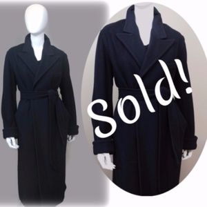 RALPH LAUREN PURPLE LABEL NAVY CASHMERE WRAP COAT