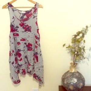 Intimately free people grey floral trapeze slip