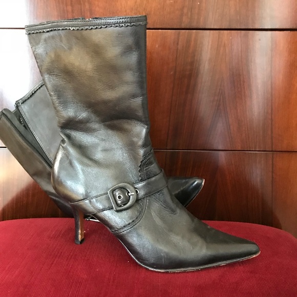 Kimel Design Studio Leather Buckle Boots - Picture 2 of 5