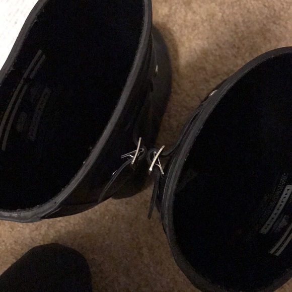Tall matte black hunter boots size 7