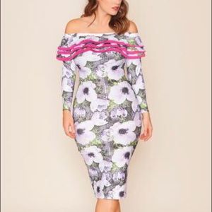 Rue 107 Dresses - Rue 107 bodycon off-the-shoulder midi dress Rue 107 Dresses - Rue 107 bodycon off-the-shoulder midi dress