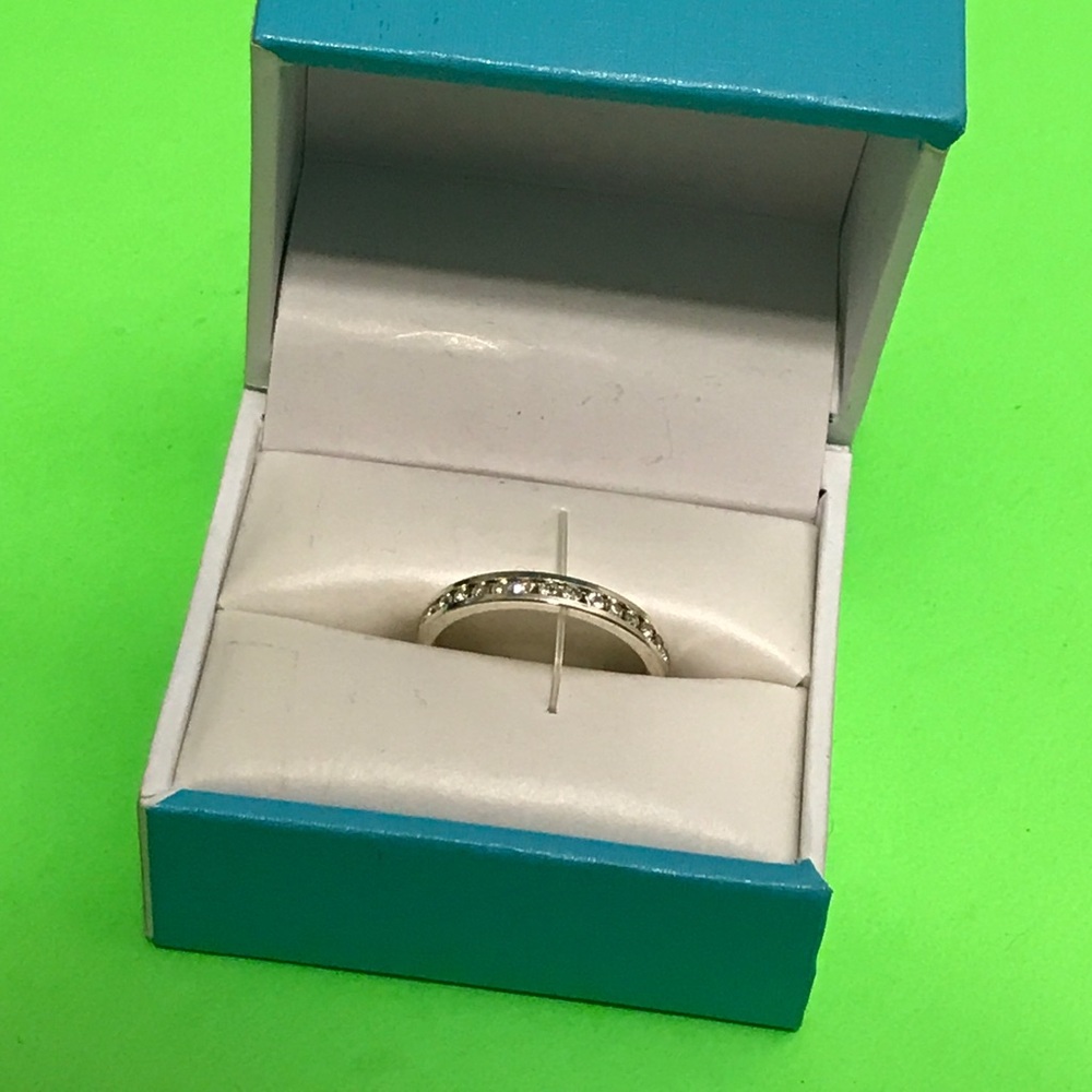 Pure Silver diamond encrusted ring