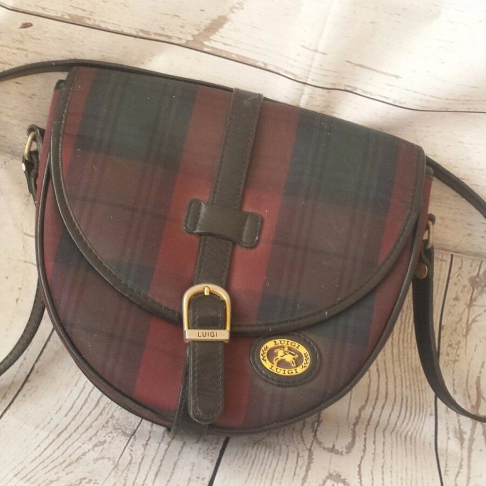 *SALE* Vintage Luigi Plaid Crossbody Bag (1990s)