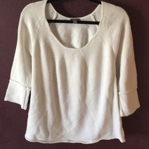 J Jill 100% cotton scoop neck white sweater sz M