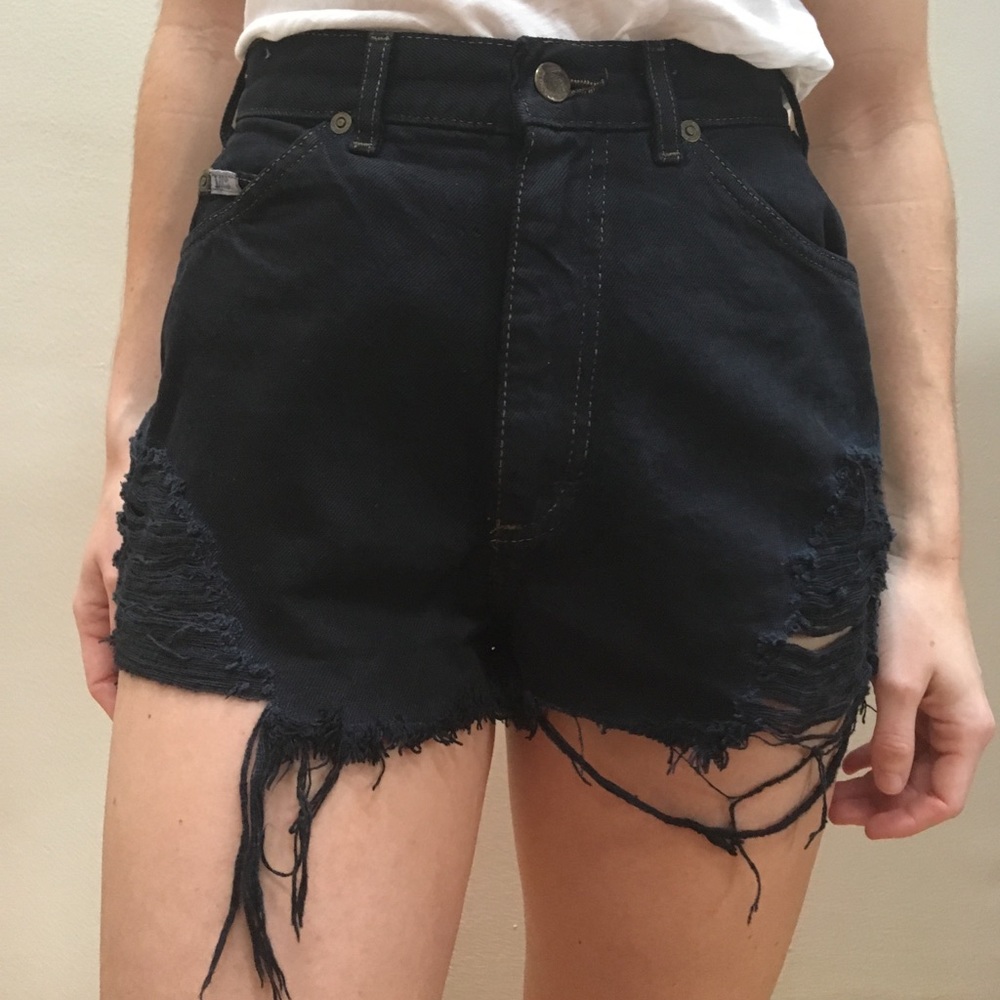 Vintage Lees black denim cutoffs