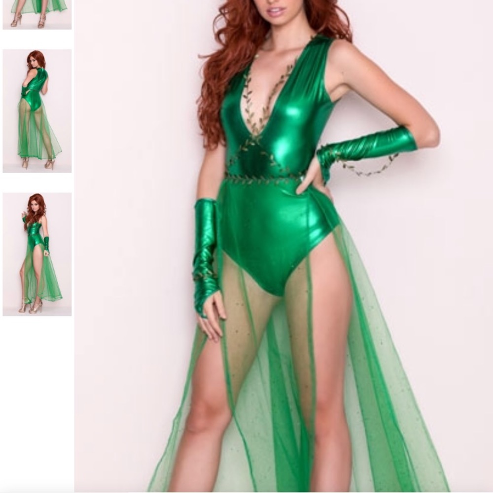 Poison ivy costume with vine tights