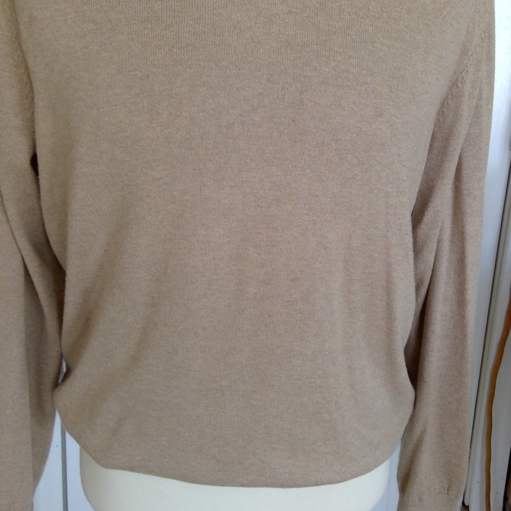 Men's Tan Joseph A Banks V Neck Sweater Size Large