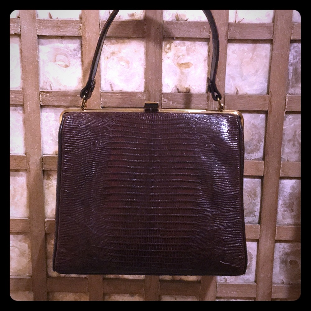 Vintage lizard leather bag