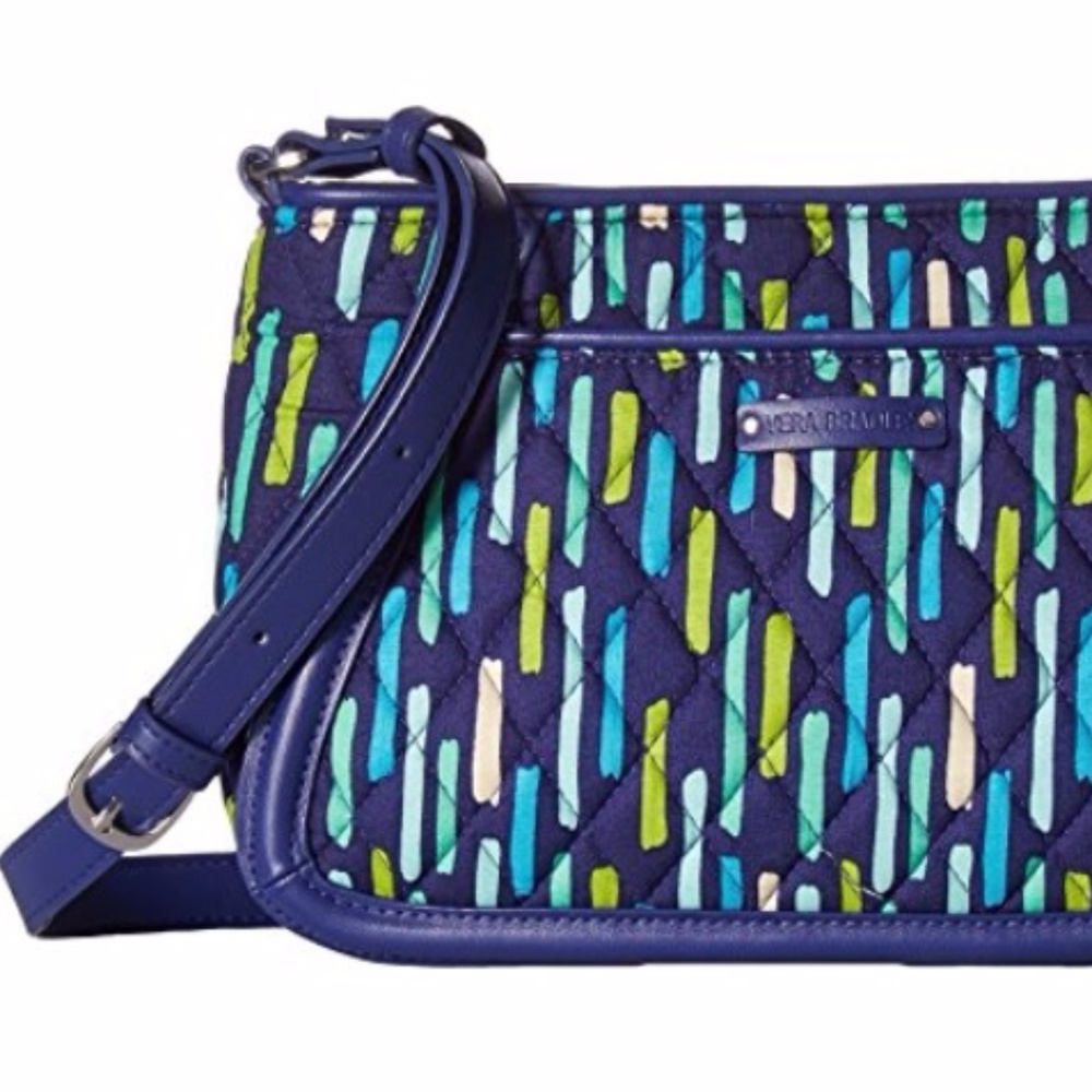 Vera Bradley  Trimmed Trapeze Crossbody In BLUE NEW holiday gift