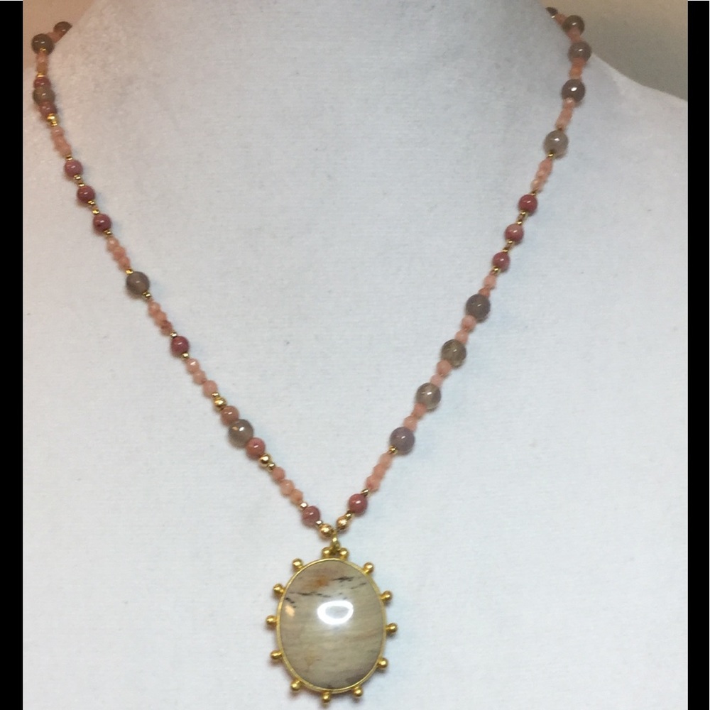 Agate Gold Plated Necklace