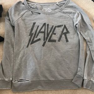 Chaser Slayer Nasty Gal Distressed Sweater Small