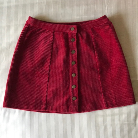 Corduroy Skirt in Red - Picture 2 of 4