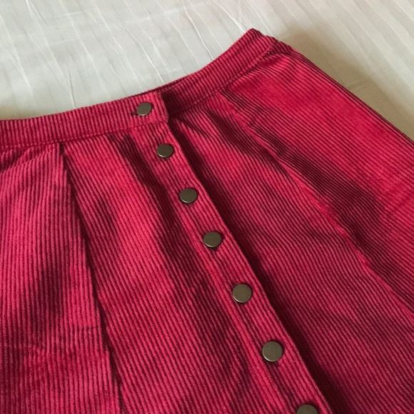 Corduroy Skirt in Red - Picture 3 of 4