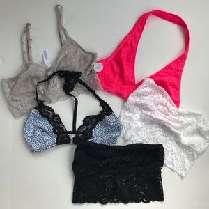Lot Bundle of 5 bralettes bras in size small