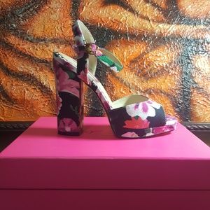 Betsy Johnson Floral High Heel Sandal